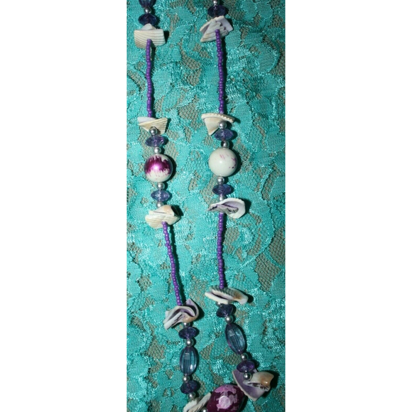 3/$15 Women's Beaded Shell Necklace/Earring Set Rhinestones Fashion Ladies New - Picture 3 of 3